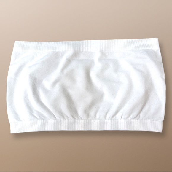 Zenana Outfitters White Strapless Bandeau Top One Size - Picture 2 of 4